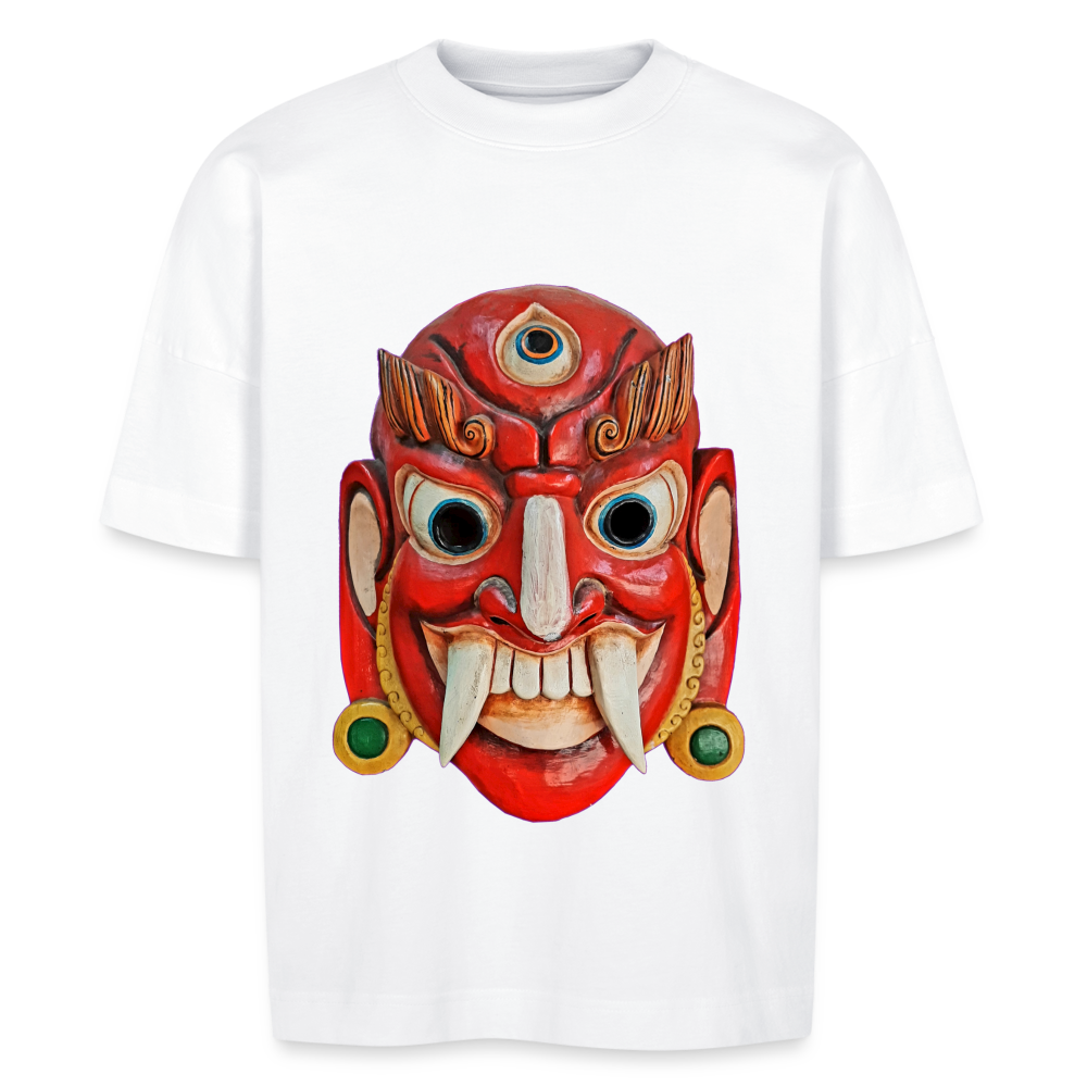 Mystische Maske RED - Unisex Oversize Bio-T-Shirt - Weiß