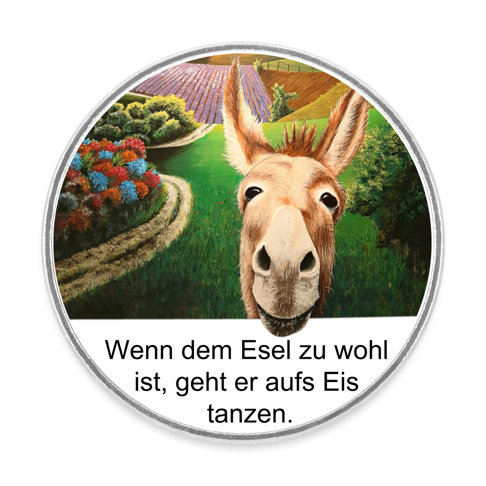 Kühlschrankmagnet - Esel auf Eis - Weiß