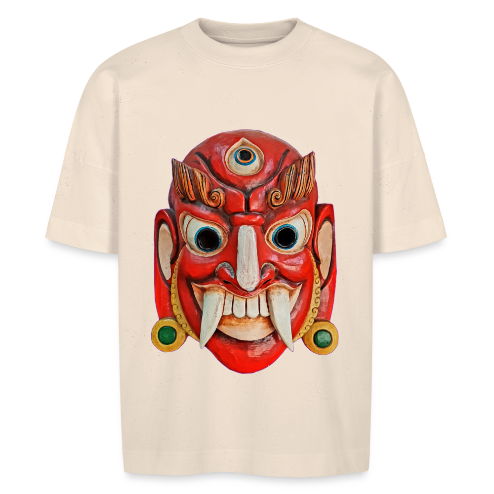 Mystische Maske RED - Unisex Oversize Bio-T-Shirt - Naturweiß