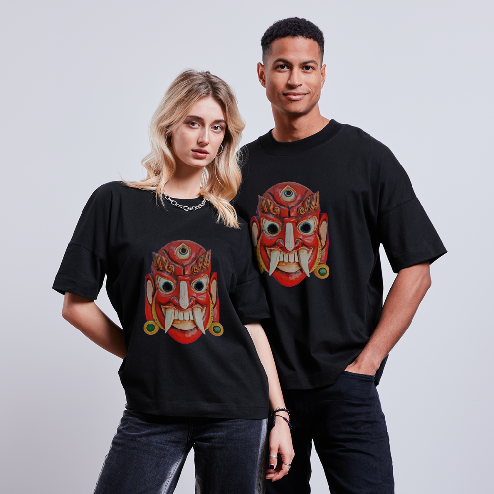 Mystische Maske RED - Unisex Oversize Bio-T-Shirt - Schwarz