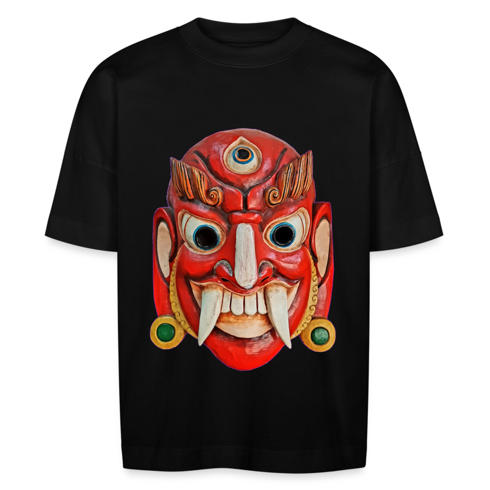 Mystische Maske RED - Unisex Oversize Bio-T-Shirt - Schwarz