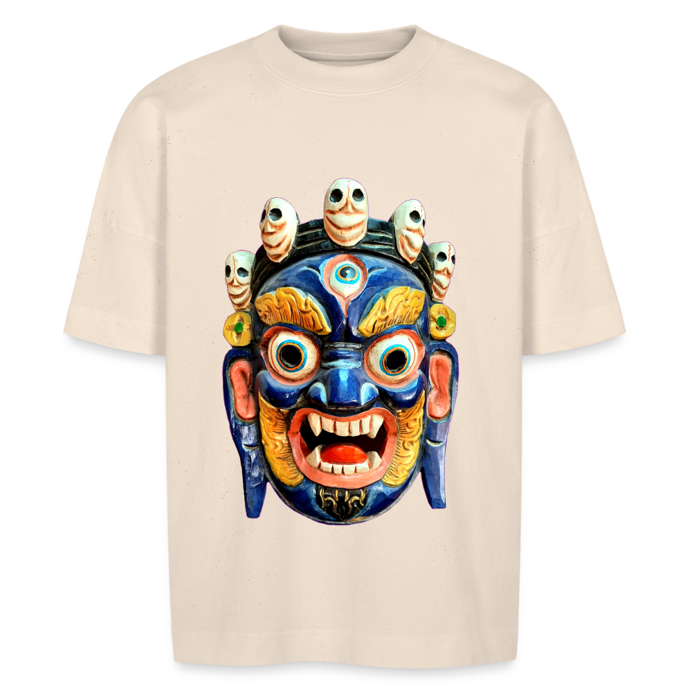 Mystische Maske BLUE - Unisex Oversize Bio-T-Shirt - Naturweiß