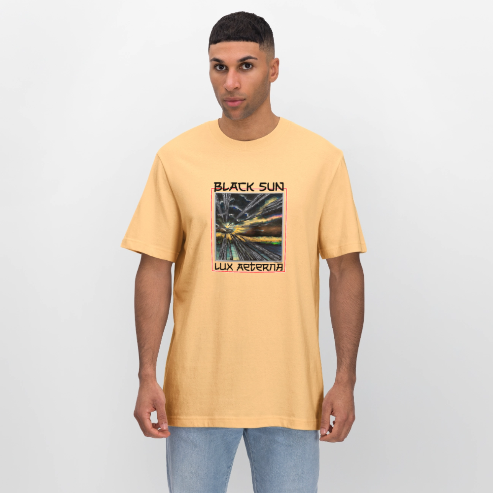 Black Sun / Lux Aeterna - Lässiges Shirt mit Tiefgang - Hellgelb
