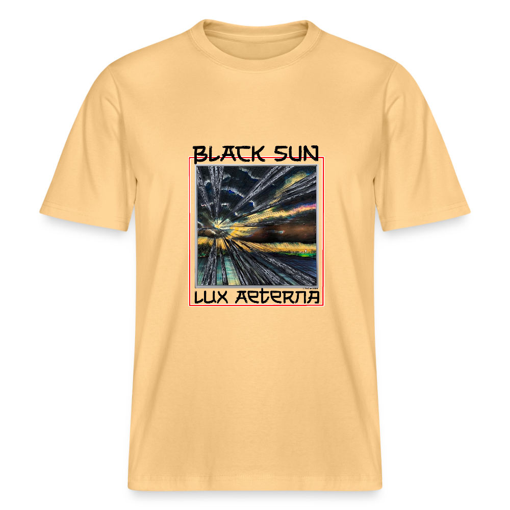 Black Sun / Lux Aeterna - Lässiges Shirt mit Tiefgang - Hellgelb