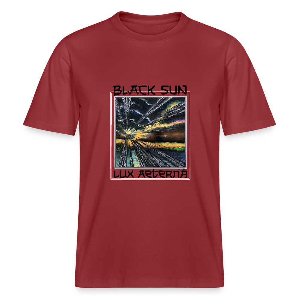 Black Sun / Lux Aeterna - Lässiges Shirt mit Tiefgang - Erdrot