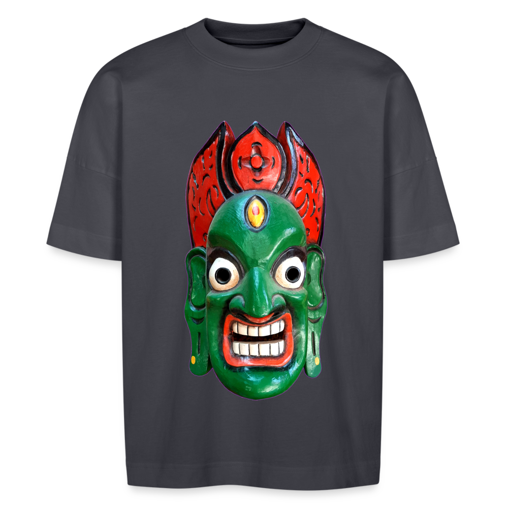 Mystische Maske GREEN - Unisex Oversize Bio-T-Shirt - Indigoblau