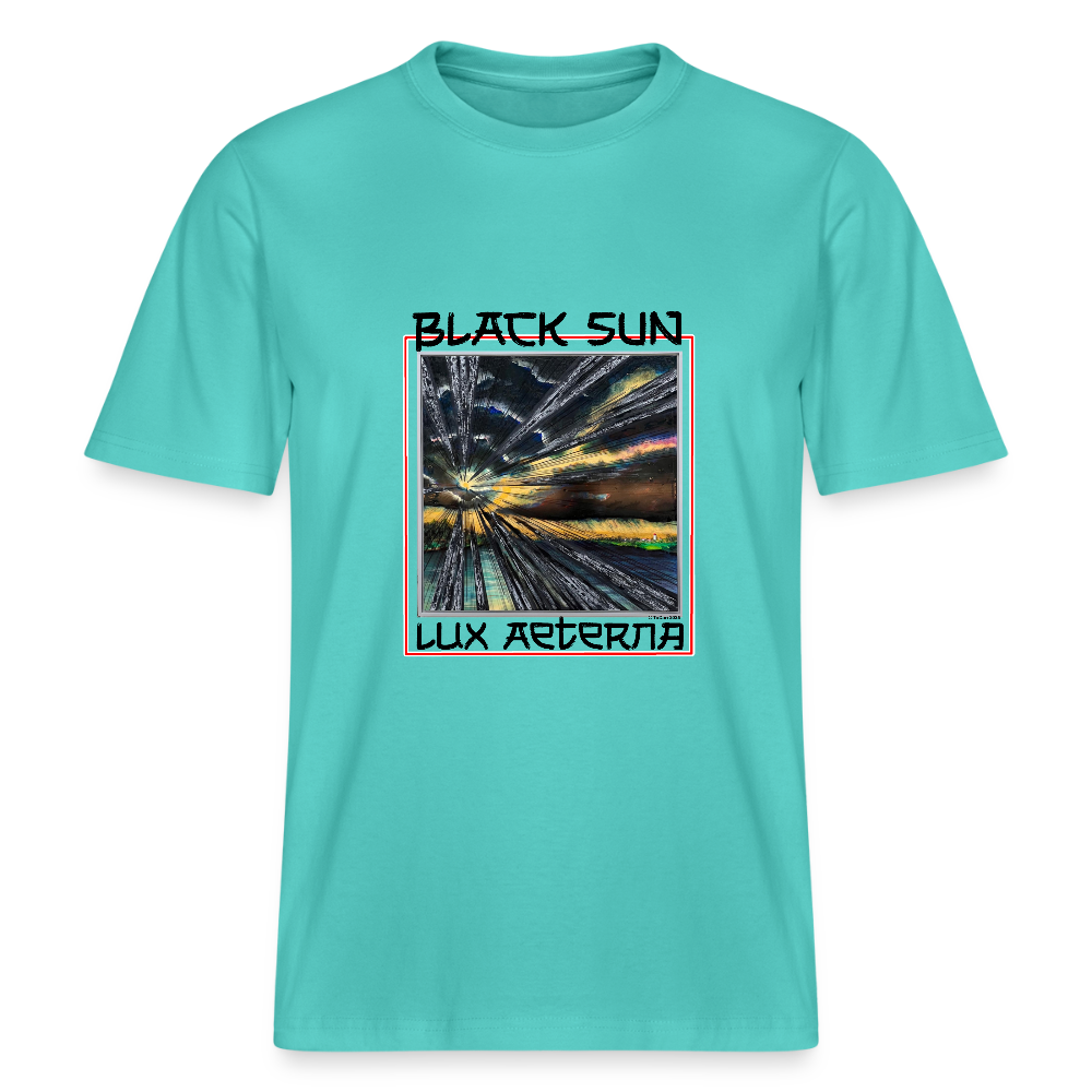 Black Sun / Lux Aeterna - Lässiges Shirt mit Tiefgang - Poolblau