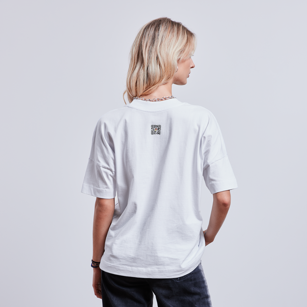 Mystische Maske BLUE - Unisex Oversize Bio-T-Shirt - Weiß