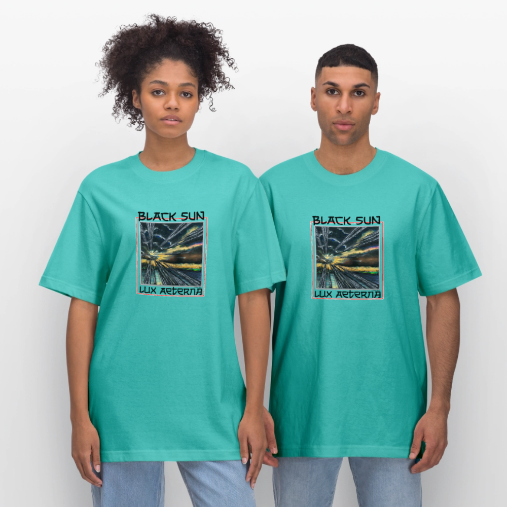 Black Sun / Lux Aeterna - Lässiges Shirt mit Tiefgang - Poolblau