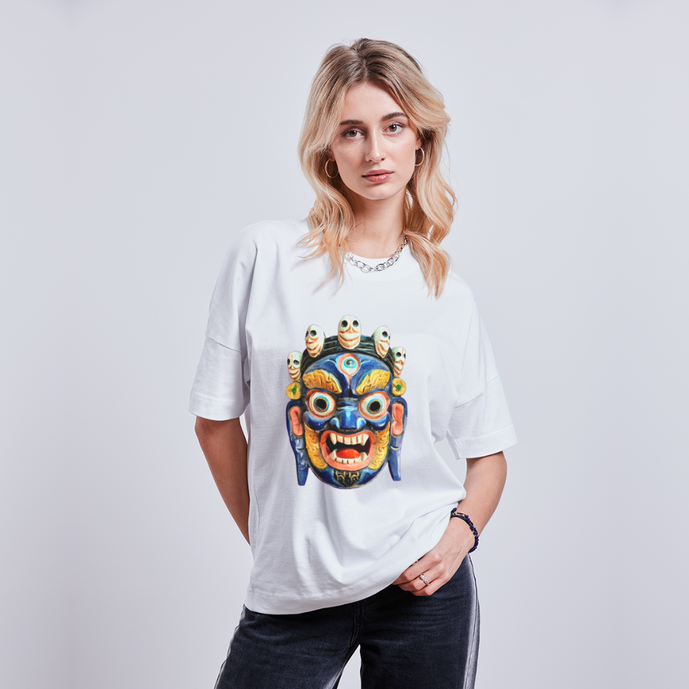Mystische Maske BLUE - Unisex Oversize Bio-T-Shirt - Weiß