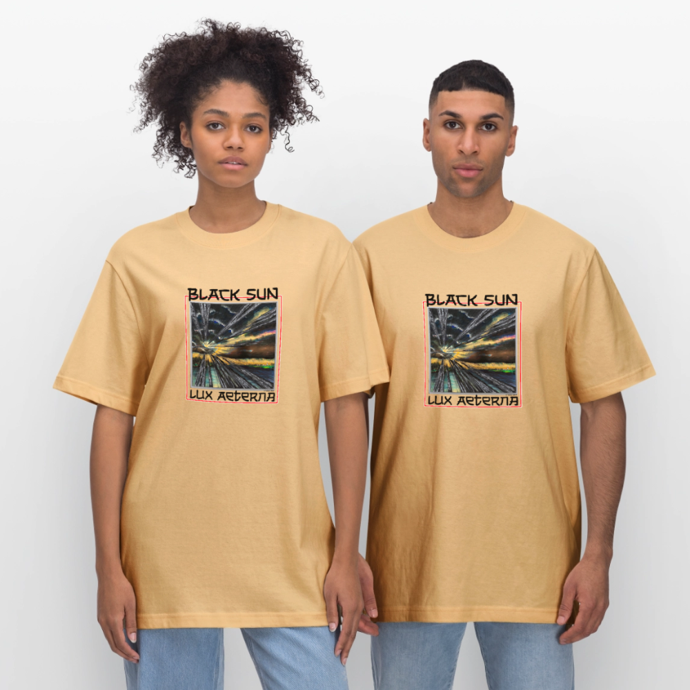 Black Sun / Lux Aeterna - Lässiges Shirt mit Tiefgang - Hellgelb