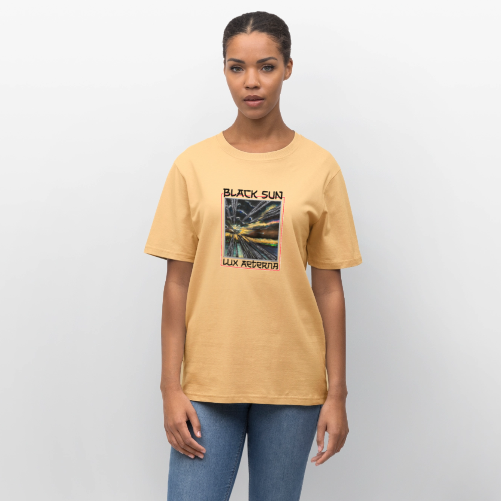Black Sun / Lux Aeterna - Lässiges Shirt mit Tiefgang - Hellgelb