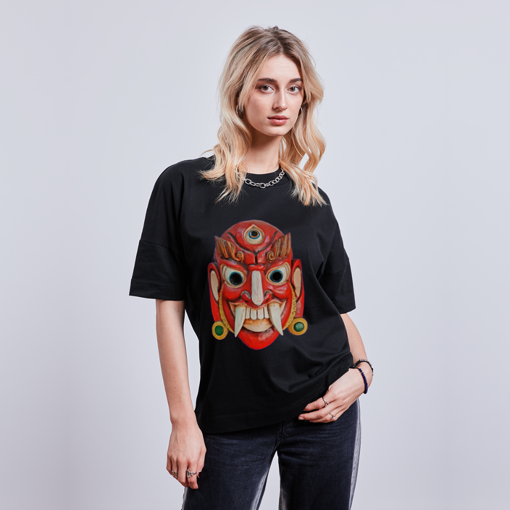 Mystische Maske RED - Unisex Oversize Bio-T-Shirt - Schwarz