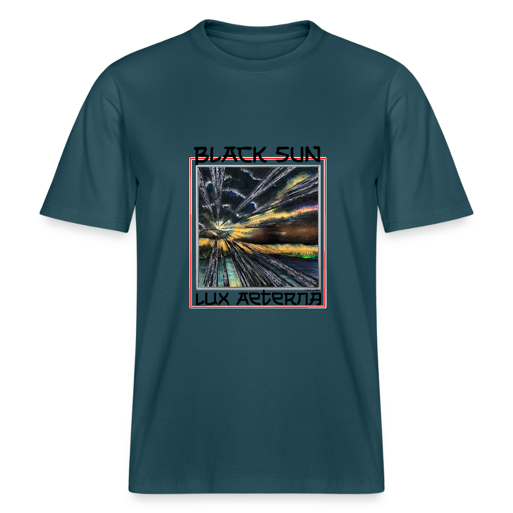 Black Sun / Lux Aeterna - Lässiges Shirt mit Tiefgang - Dunkles Petrol