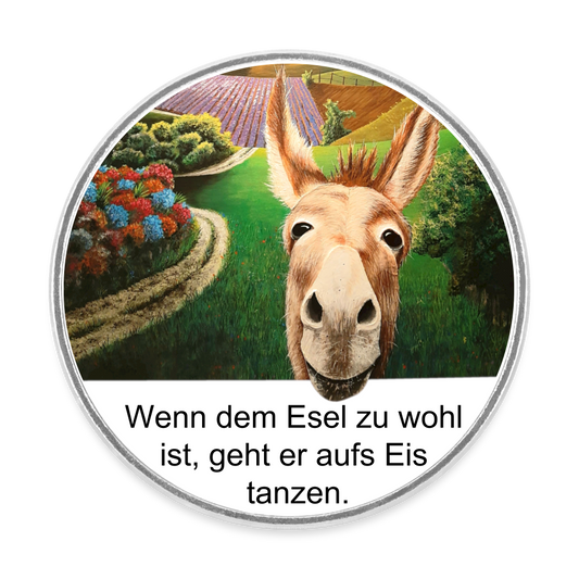 Kühlschrankmagnet - Esel auf Eis - Weiß