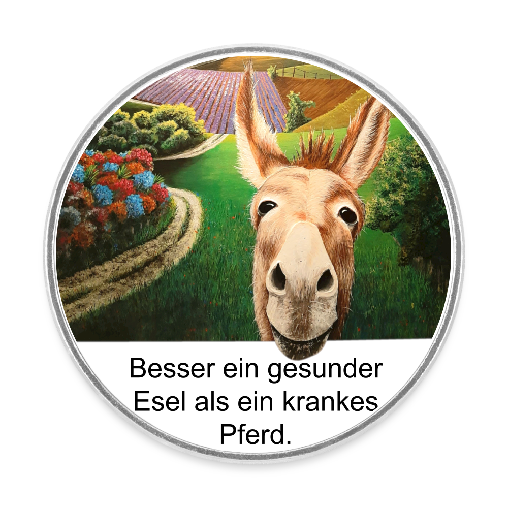 Kühlschrankmagnet - Gesunder Esel - Weiß