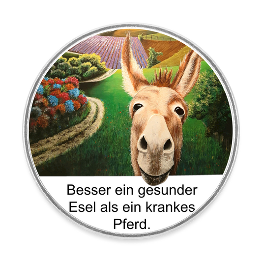 Kühlschrankmagnet - Gesunder Esel - Weiß